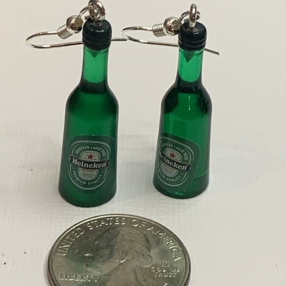 Beer Earrings, Heineken Earring, Alcohol Earring, Liquor Earring, Drink Earring - Picture 5 of 5